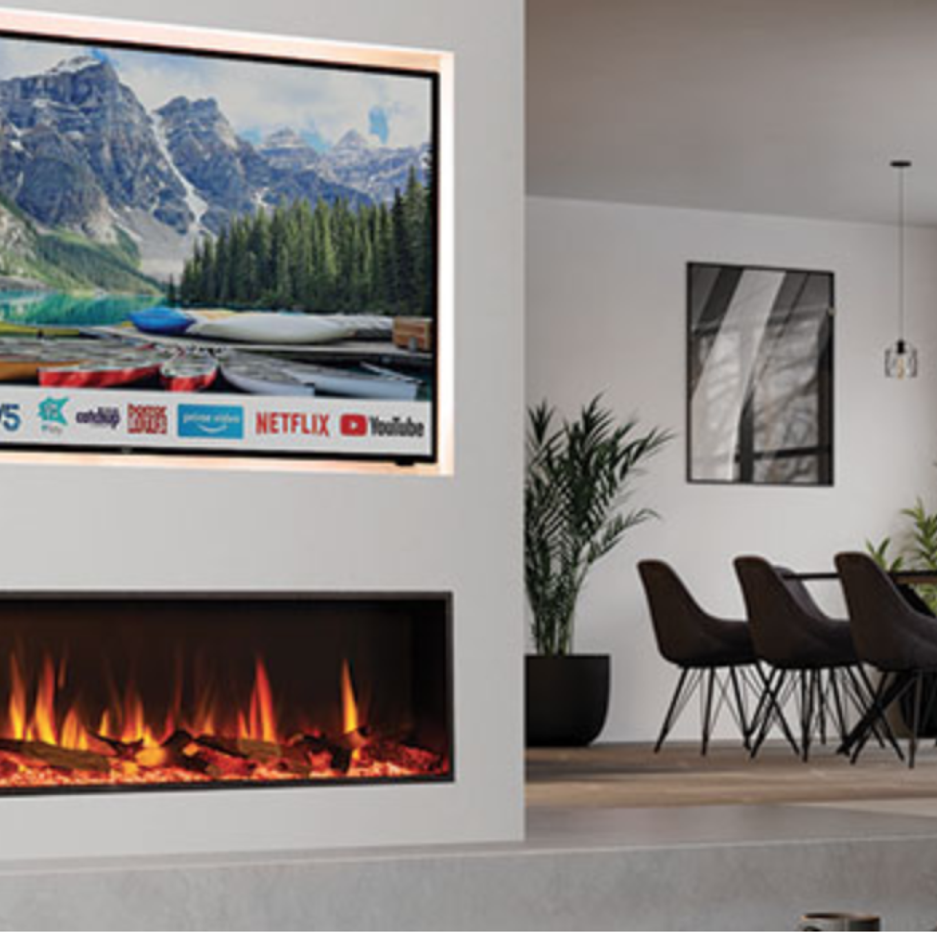 media wall with electric fireplace