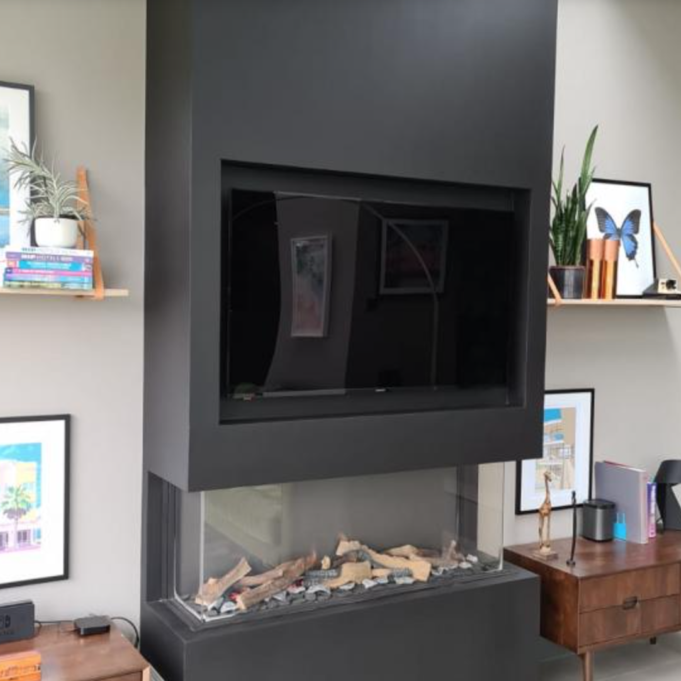 media wall gas fireplace