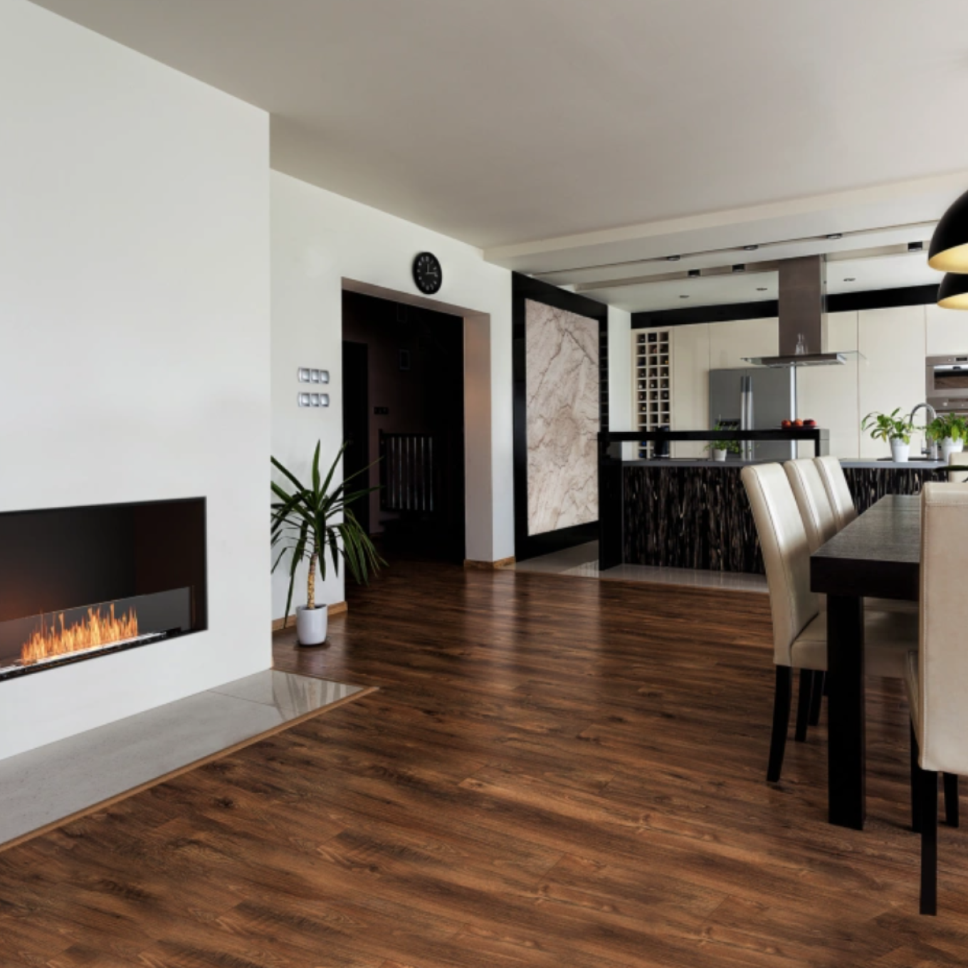 Fireplace in kitchen 