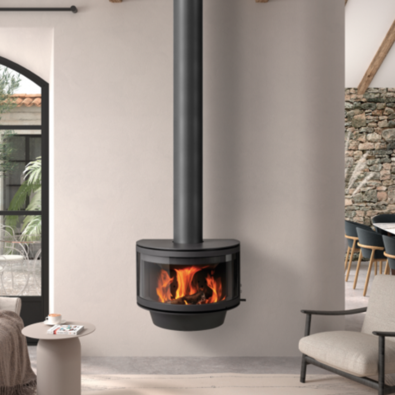  Wall Hung Wood Burning Fires,  Wall Hung Wood Burning Stoves, Architectural Wall Hung Fires,