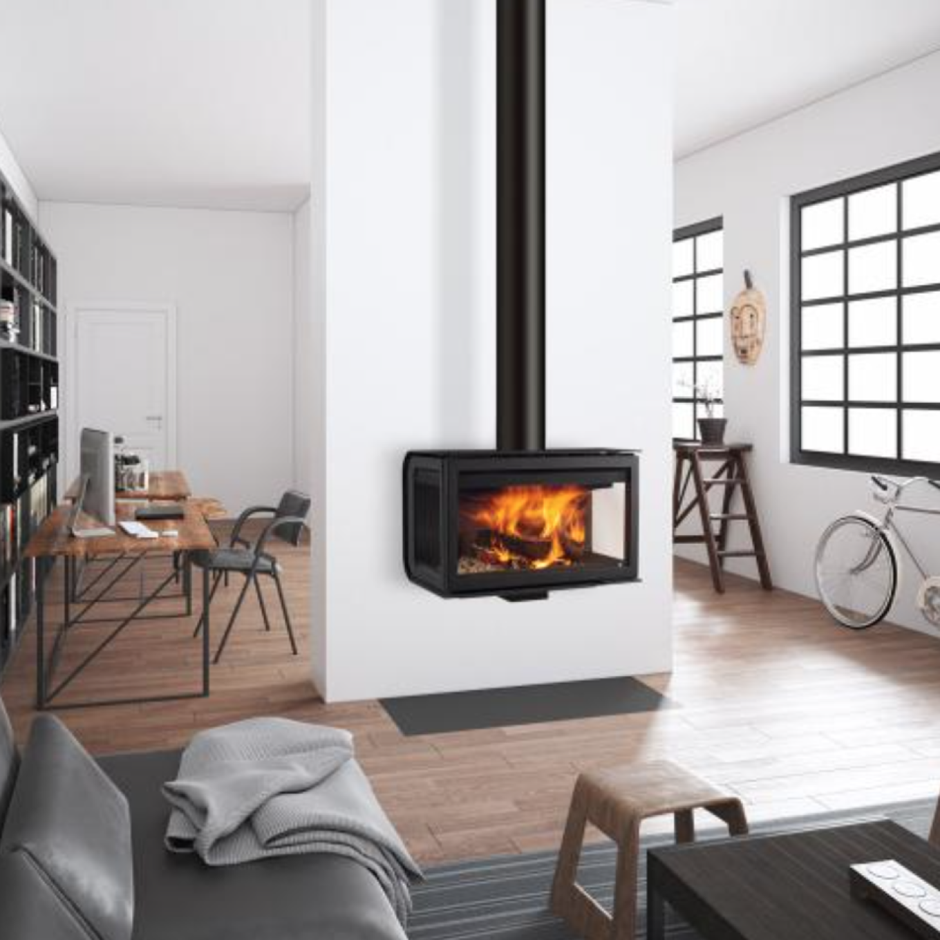  Wall Hung Wood Burning Fires,  Wall Hung Wood Burning Stoves, Architectural Wall Hung Fires,