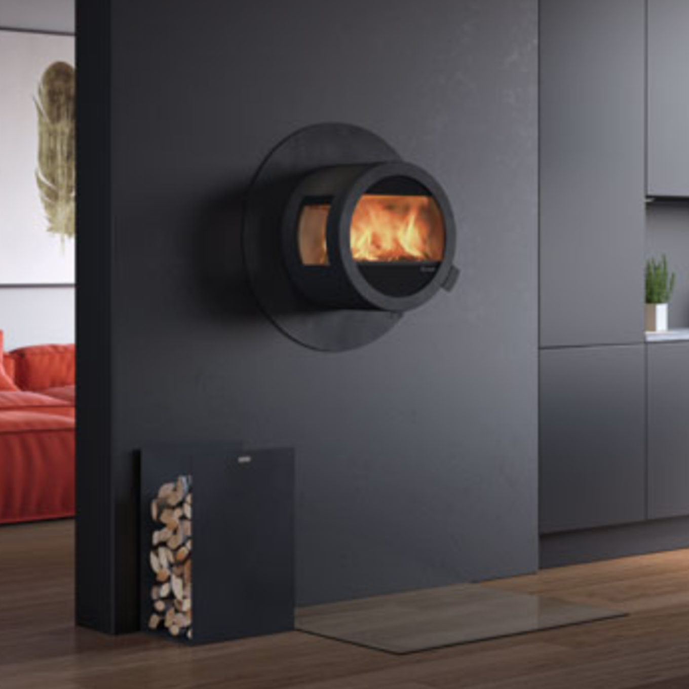  Wall Hung Wood Burning Fires,  Wall Hung Wood Burning Stoves, Architectural Wall Hung Fires,