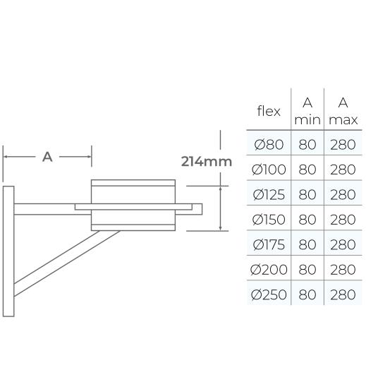 37-125-063 - TWPro MB - Adjustable Base Support 80-280mm - Ø 125