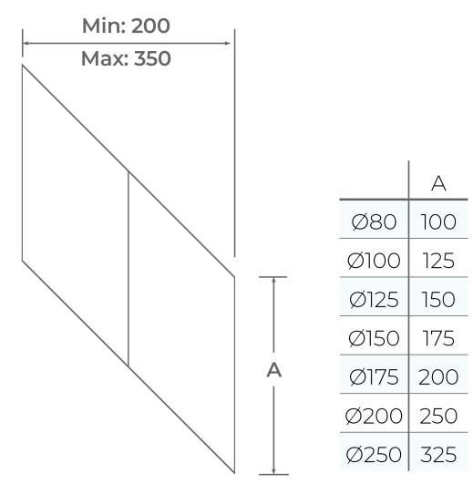 15-125-100 - Wall Sleeve 45° Adjustable - Ø 125