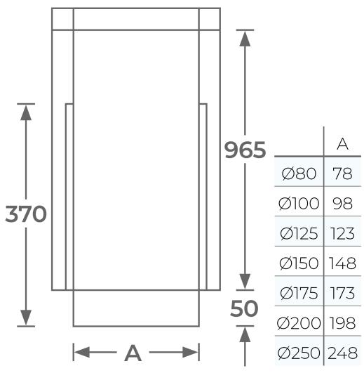 37-150-021 - TWPro MB - Connecting Pipe Starter Length 1000mm - Ø 150