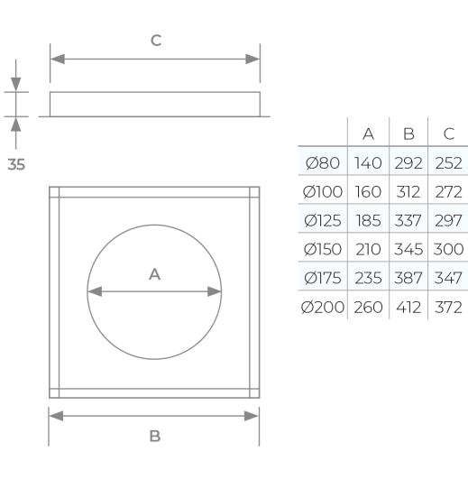 37-125-073 - TWPro MB - Ventilated Firestop Plate - Ø 125