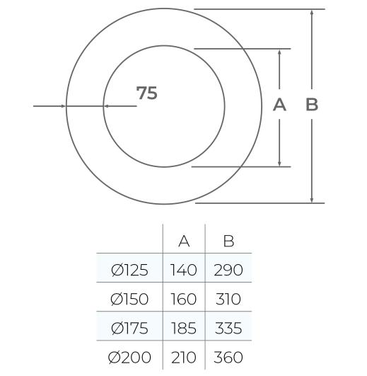 58-125-114 - TWPro MB - MB Round Finishing Plate 45° (1 Piece) - Ø 125